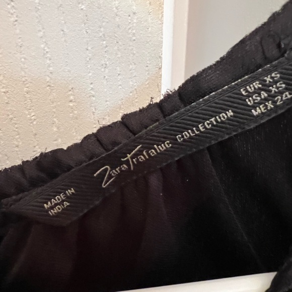 ZARA | Black Sleeveless Ruffled Tulle Mini Dress - Picture 6 of 7